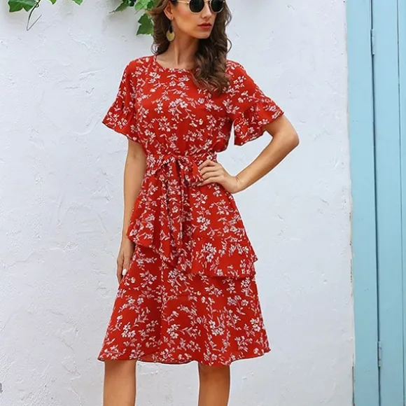 Best Sale Princesse Fleurie Robe d'Été Fleurie Courte