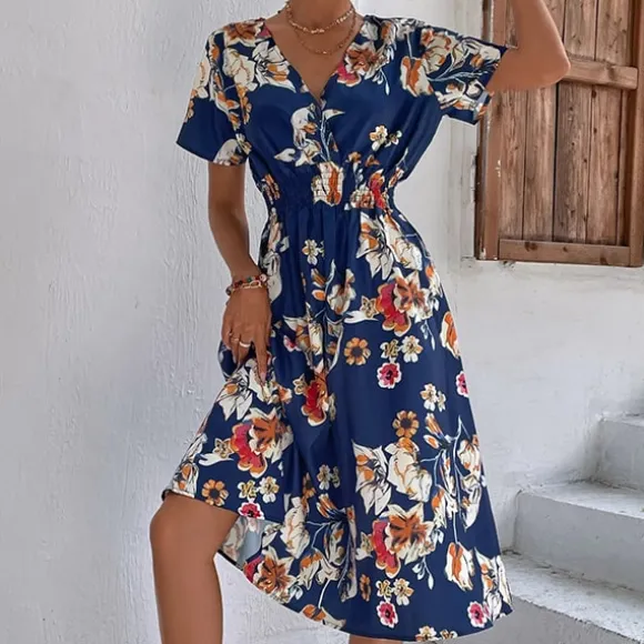 Online Princesse Fleurie Robe d'Été Fleurie Mi Longue