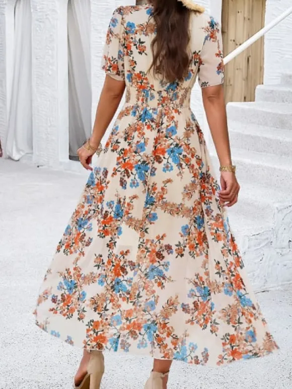 Fashion Princesse Fleurie Robe Fleurie avec Manches