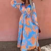 Store Princesse Fleurie Robe Fleurie Bleu Ciel