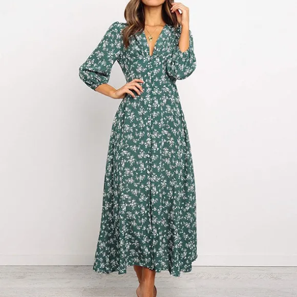 Hot Princesse Fleurie Robe Fleurie Boutonnée