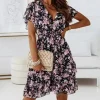 Fashion Princesse Fleurie Robe Fleurie Courte Bohème