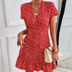 Cheap Princesse Fleurie Robe Fleurie Courte Rouge