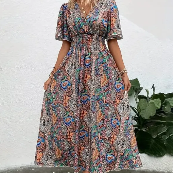 Flash Sale Princesse Fleurie Robe Fleurie Décolleté