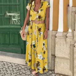 New Princesse Fleurie Robe Fleurie Longue Ceinturée