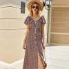 Flash Sale Princesse Fleurie Robe Fleurie Épaules Volantées