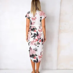 Hot Princesse Fleurie Robe Fluide Fleurie Mi-Longue