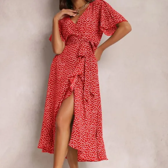 Sale Princesse Fleurie Robe Fluide Fleurie Rouge