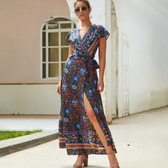 Fashion Princesse Fleurie Robe Longue Cache Coeur Fleurie