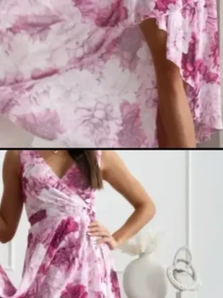 Hot Princesse Fleurie Robe Longue Fleurie Asymétrique
