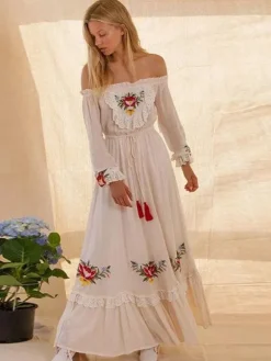 Online Princesse Fleurie Robe Longue Fleurie Brodée