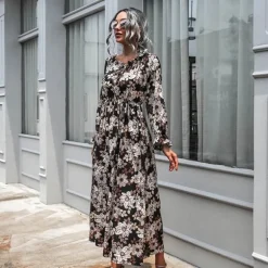 Online Princesse Fleurie Robe Longue Fleurie Fond Noir