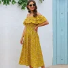 Shop Princesse Fleurie Robe Longue Fleurie Jaune