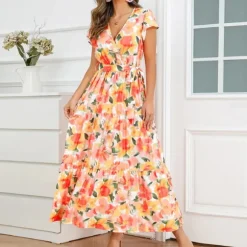 Best Princesse Fleurie Robe Longue Fleurie Orange