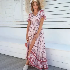 Clearance Princesse Fleurie Robe Longue Fleurie Plumes