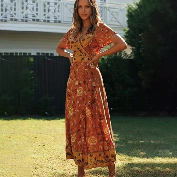 Clearance Princesse Fleurie Robe Longue Fleurie Style Vintage