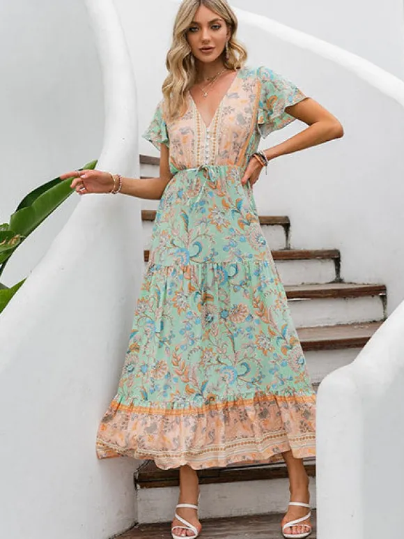 New Princesse Fleurie Robe Longue Fleurie Viscose