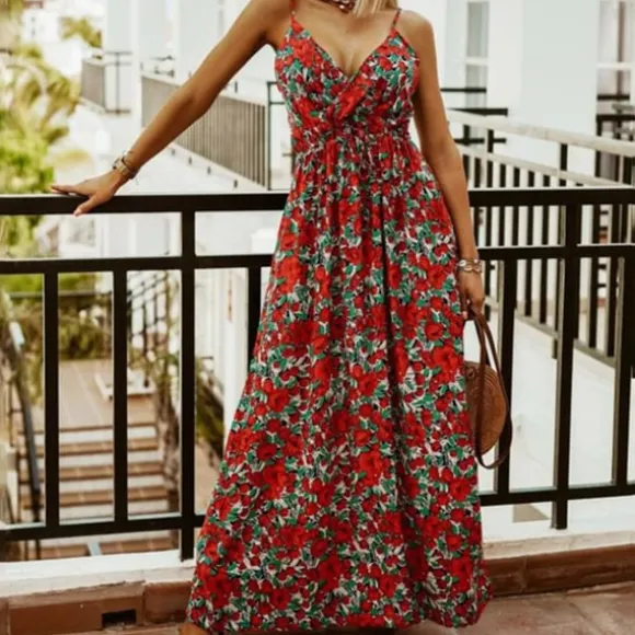 Fashion Princesse Fleurie Robe Longue Imprimé Fleuri
