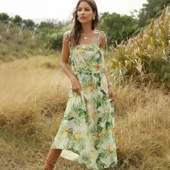 New Princesse Fleurie Robe Longue Imprimée Fruits