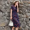 Sale Princesse Fleurie Robe Longue Motif Cerise