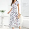 Discount Princesse Fleurie Robe Longue Portefeuille Fleurie
