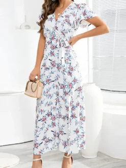 Discount Princesse Fleurie Robe Longue Portefeuille Fleurie