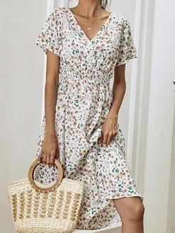 Outlet Princesse Fleurie Robe Midi Fleurie