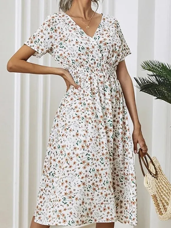 Outlet Princesse Fleurie Robe Midi Fleurie