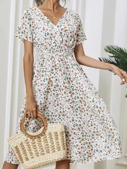 Outlet Princesse Fleurie Robe Midi Fleurie