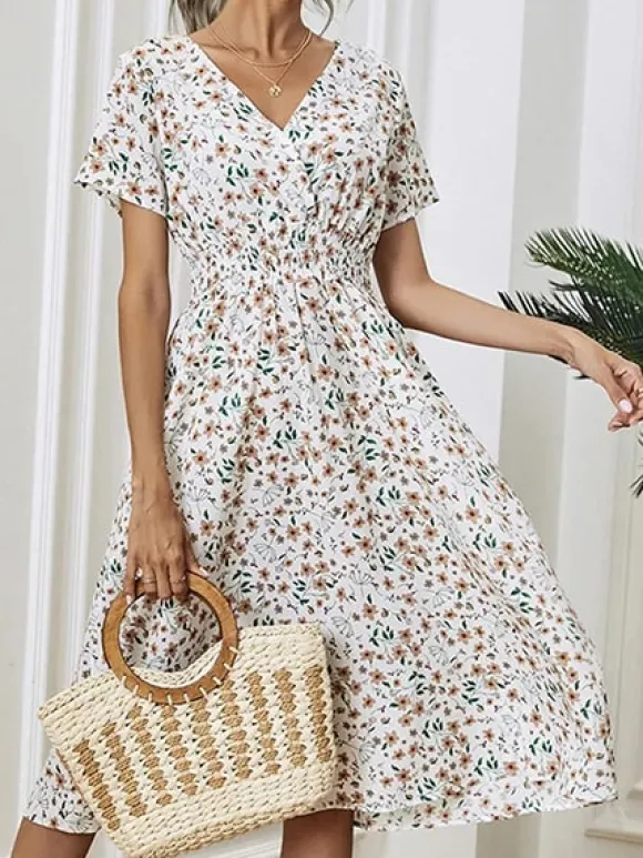Outlet Princesse Fleurie Robe Midi Fleurie