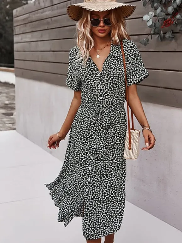 Discount Princesse Fleurie Robe Midi Fleurie Bohème