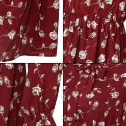 Shop Princesse Fleurie Robe Midi Fleurie Rouge