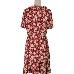 Store Princesse Fleurie Robe Rouge à Fleurs Jaunes