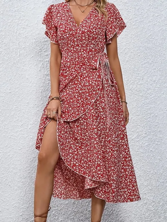 Cheap Princesse Fleurie Robe Rouge Fleurie Bohème Chic