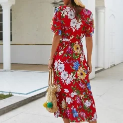 Discount Princesse Fleurie Robe Rouge Fleurie Cache Coeur