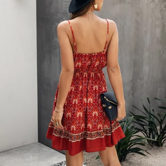 Clearance Princesse Fleurie Robe Rouge Fleurie Vintage