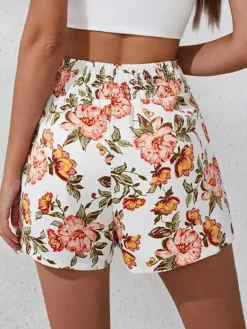 Sale Princesse Fleurie Short Blanc Imprimé Fleuri