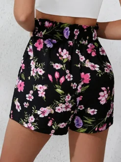 New Princesse Fleurie Short Noir Fleuri