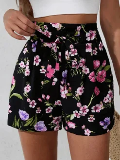 New Princesse Fleurie Short Noir Fleuri